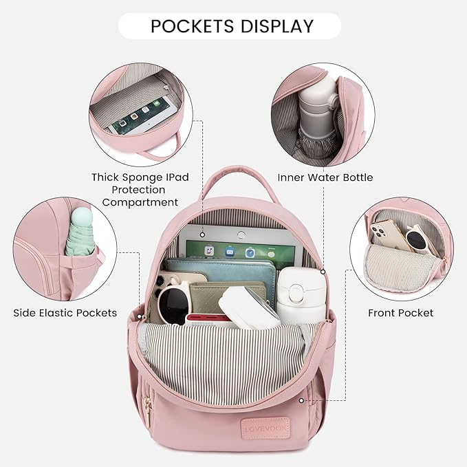 LOVEVOOK Mini Backpack for Women Light Weight Small Waterproof Backpack Purses - Image 3