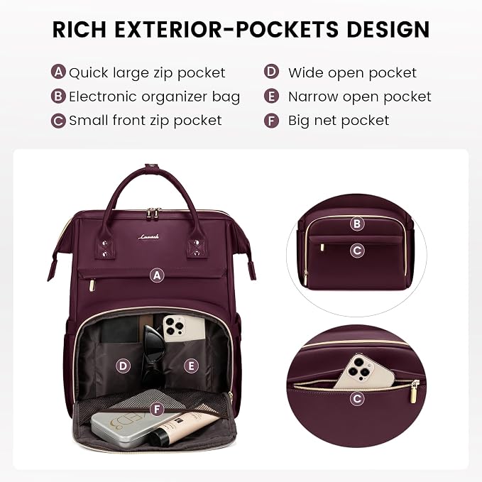 LOVEVOOK Leather Laptop Backpack - Image 3
