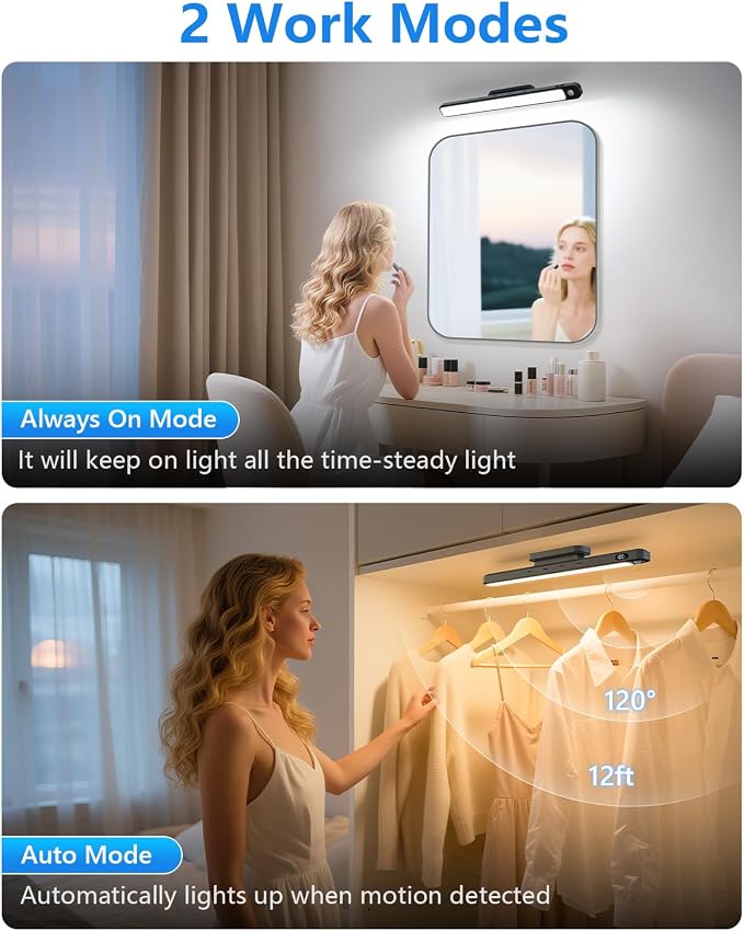 Ferswe 5W Motion Sensor Magnetic Light Bar, 2500mAh Rechargeable Under Cabinet - Image 3
