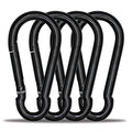 Large Carabiner Clip Hook, 5.5 inch 4 pcs Black Heavy Duty Spring Snap Hook Key by KINLINK