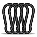 Large Carabiner Clip Hook, 4 inch 4 pcs Black Heavy Duty Spring Snap Hook Key by KINLINK