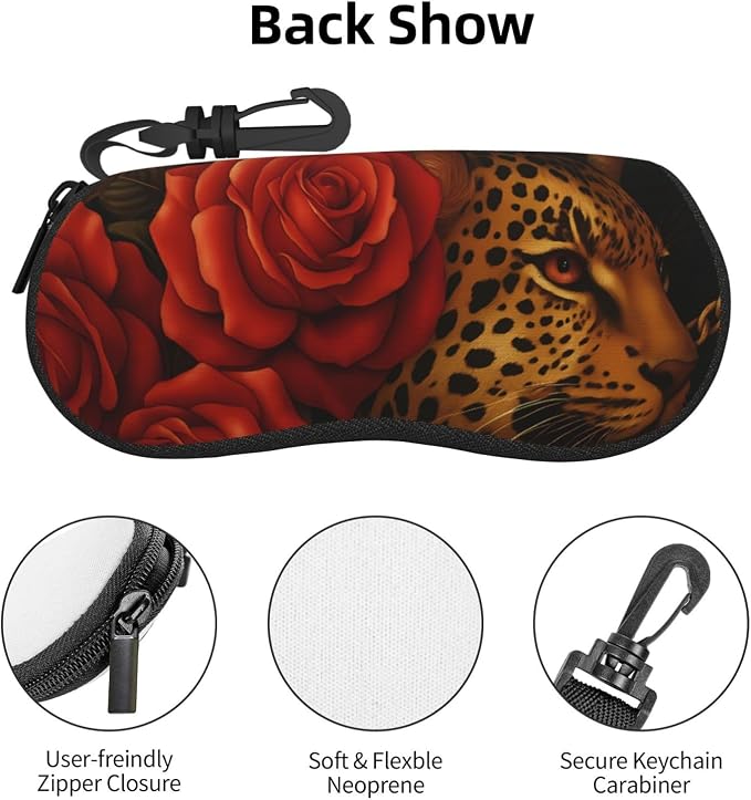 Watercolor Orca Whale Glasses Case Neoprene Portable Zipper Eyeglass Bag - Image 4