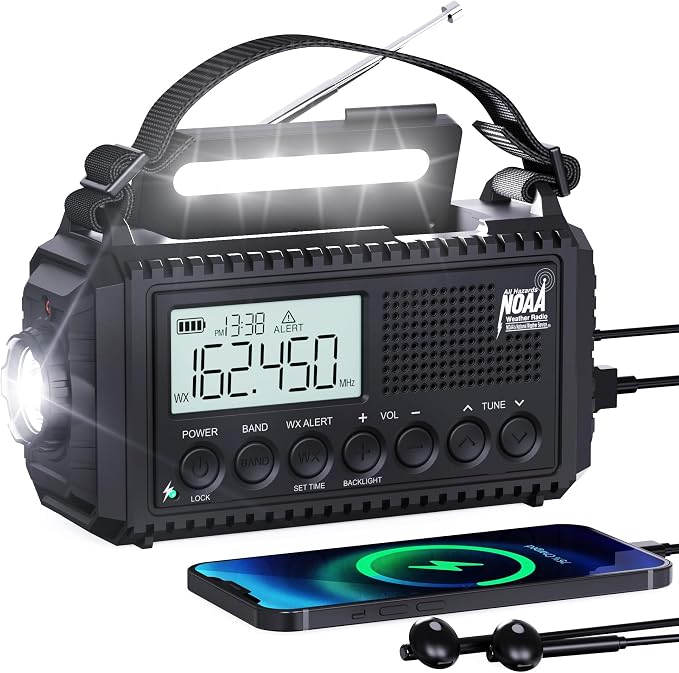 5000 Hand Crank Emergency Radio, NOAA Weather Radio by ROCAM