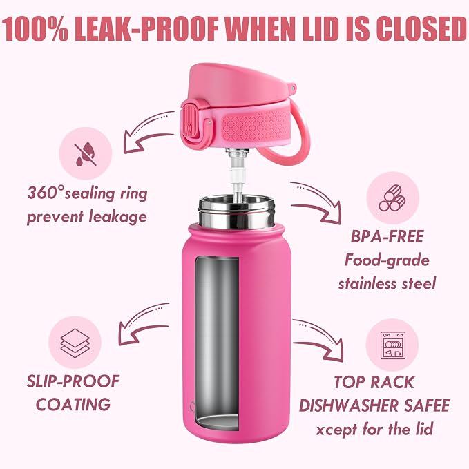 OLDLEY 12oz kids Water Bottle, Stainless Steel Insulated Water Bottle - Image 3