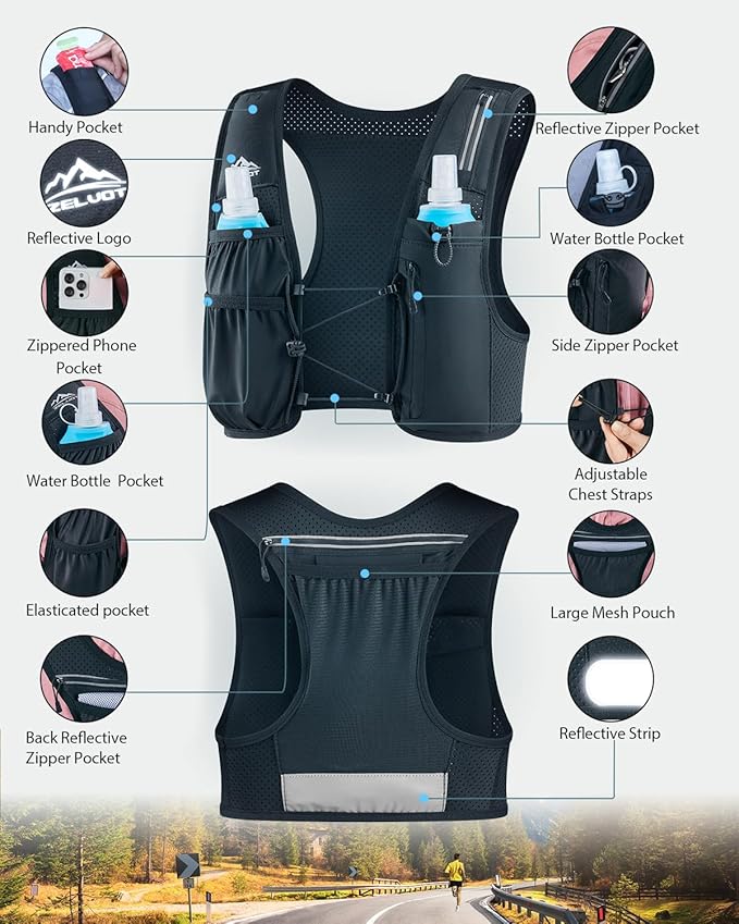 Zelvot Running Vest for Women Men, USA Original Patent, Adjustable Chest Straps - Image 5