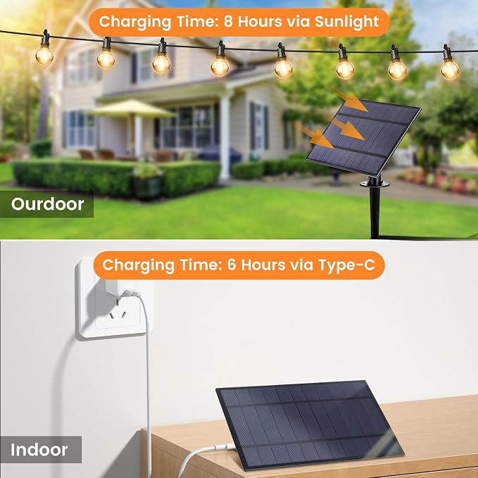 OHLUX 30FT Solar String Lights Outdoor, Waterproof Solar Patio Lights - Image 5