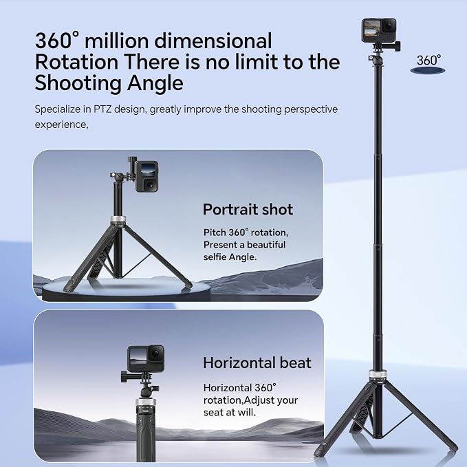 TELESIN 59in Long Selfie Stick Tripod - Image 3