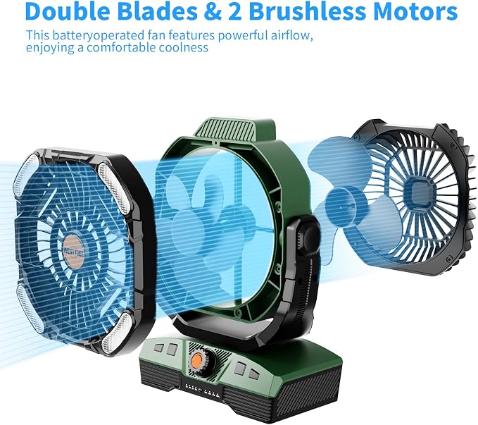 WESTTREE Camping Fan 20000mAh Rechargeable Battery Operated fan Outdoor Tent Fan - Image 2