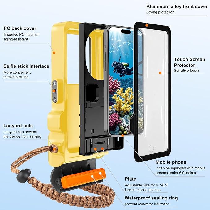 33ft Snorkeling Phone Case, Gen 4 IP68 Waterproof Housing - Image 4