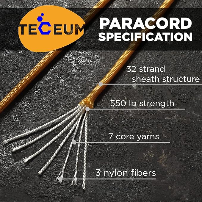 TECEUM 5/32" Paracord Rope 1000 – 1000ft / 200ft / 100ft / 50ft – Tactical - Image 2