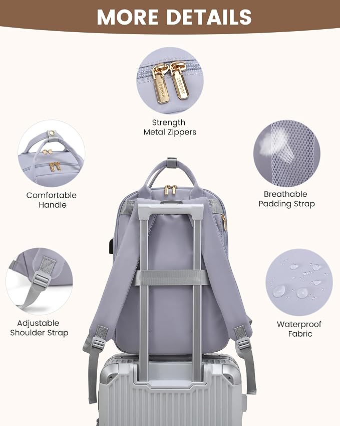 LOVEVOOK Laptop Backpack for Women 15.6 Inch Laptop Bag - Image 8
