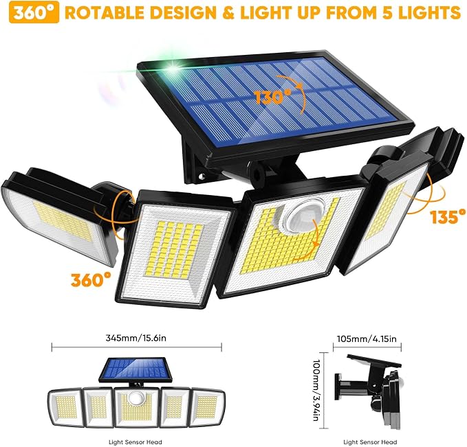 MDCMDCM Outdoor Solar Light Motion Sensor Waterproof - Image 8