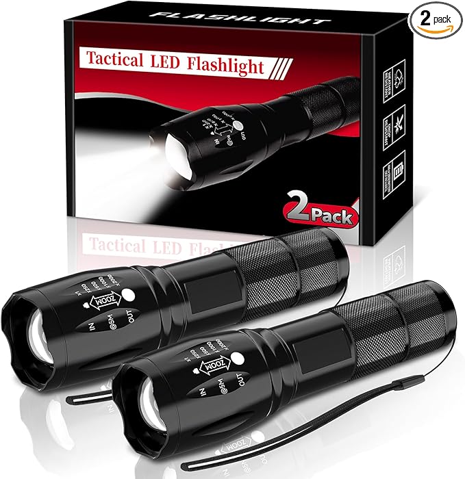 BESTSUN LED Flashlight 2 Pack, High Lumens Small Tactical Flashlights by BESTSUN