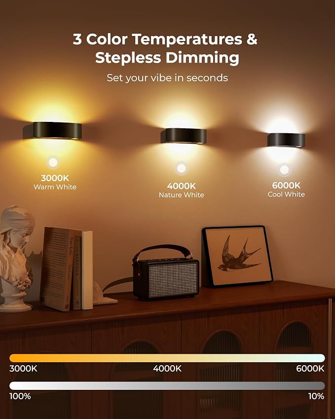 Motion Sensor Wall Light, 5000mAh Rechargeable Battery Operated Motion Sensor - Image 8
