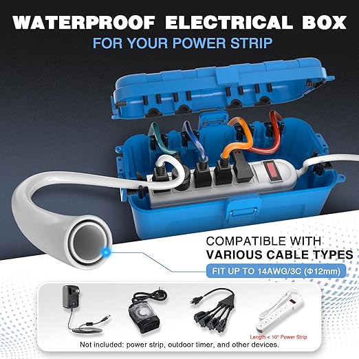 Flemoon Outdoor Electrical Box Waterproof, Medium Weatherproof Electrical Box - Image 2