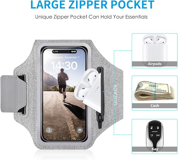 GUZACK Running Armband Case for iPhone 17/16/15/14/13 Pro Max, Galaxy - Image 3
