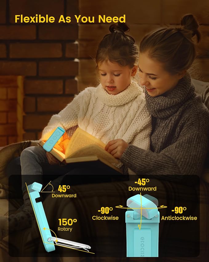 Glocusent USB Rechargeable Book Light, Portable Clip-on LED Reading Light - Image 5