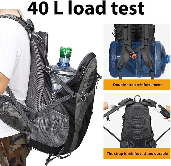 FENGDONG 40L Waterproof Lightweight Outdoor Daypack Hiking, Travel Backpack - Image 2