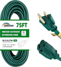 75FT Outdoor Extension Cord-16/3 SJTW Durable Green Extension Cable by HONDERSON