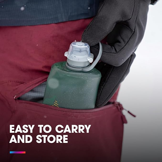 HydraPak Stow Collapsible Water Bottle – 350ml, 1L – Ultralight, Leak-Proof - Image 3