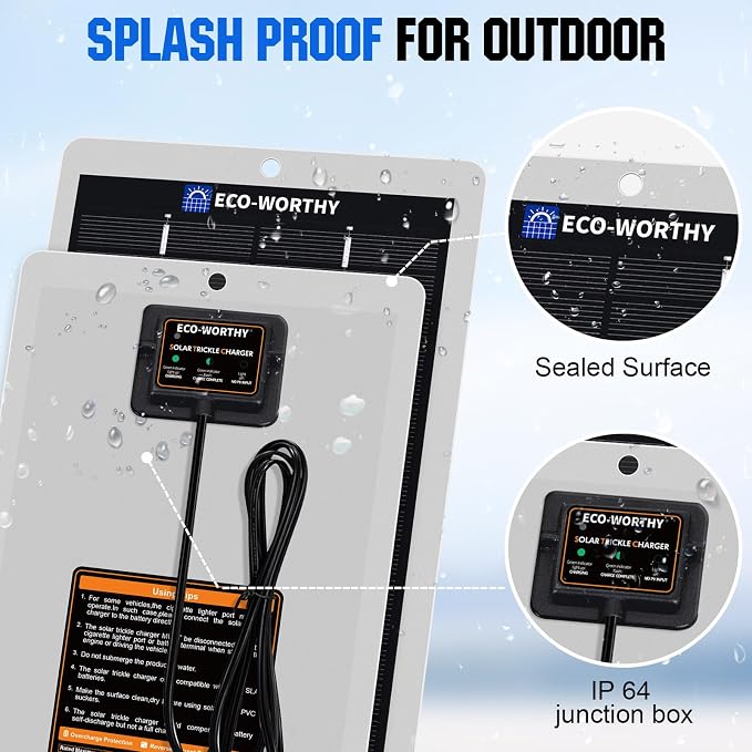 ECO-WORTHY Solar Battery Charger 12 Volt Waterproof Portable Power Solar Panel - Image 5