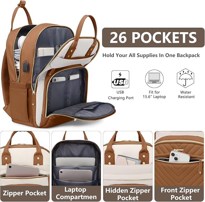 Laptop Backpack for Women Work Bookbag: 15.6 Inch College Backpacks - Image 2