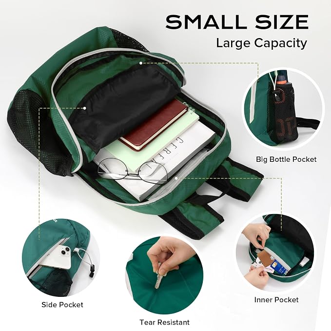 VPBAGE 15L Water-resistant Hiking Daypack, Small Backpack Travel Outdoor - Image 3