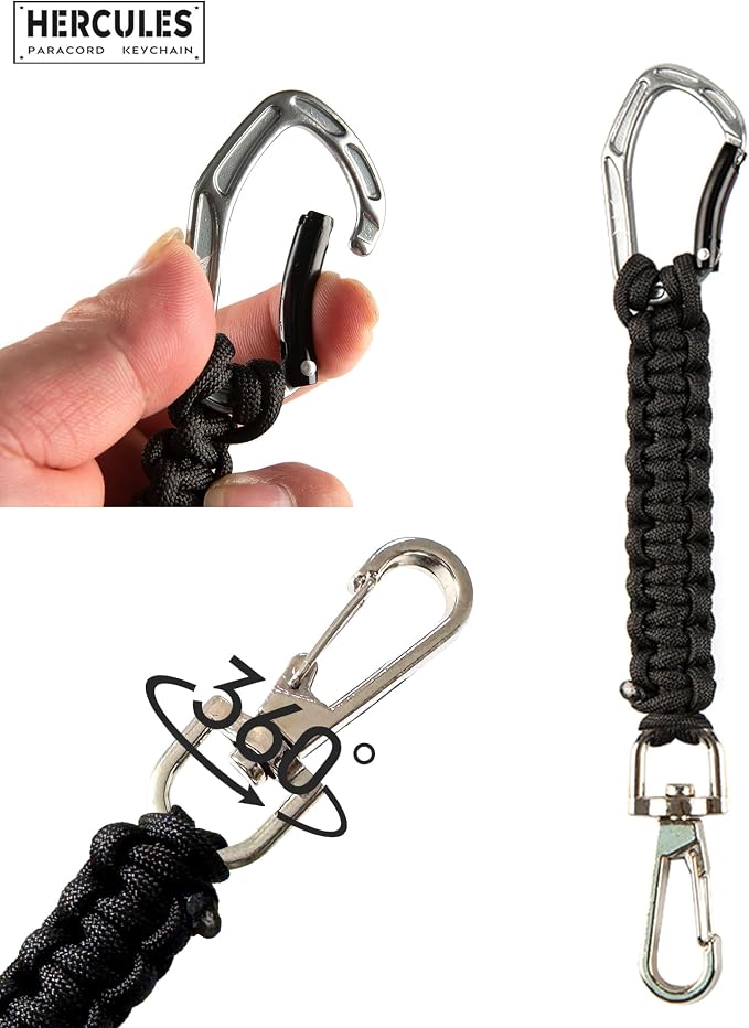 HERCULES Paracord Keychain Set – 2 Pack Lanyard Rope - Image 3