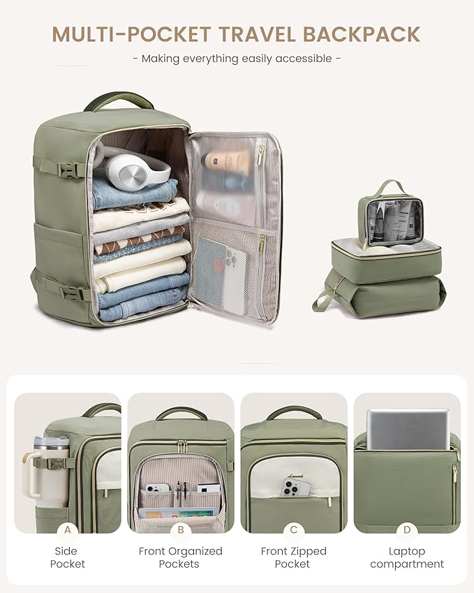 LOVEVOOK Travel Backpack for Women/Men, Personal Item Bag - Image 3