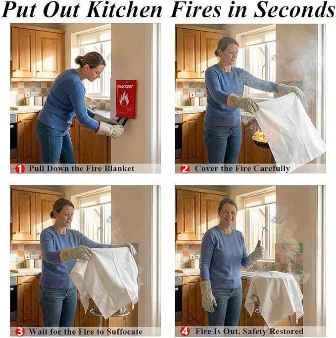 C CRYSTAL LEMON Fire Blanket for Home and Kitchen, Fiberglass Fire Blanket - Image 5