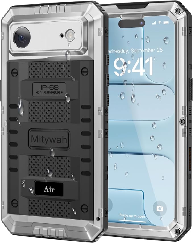 Mitywah Waterproof Case for iPhone Air, Military Grade Rugged Metal Case by Mitywah