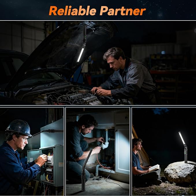 4Pack Magnetic Work Light, All Aluminum & 1500 High Lumens Rechargeable LED - Image 6