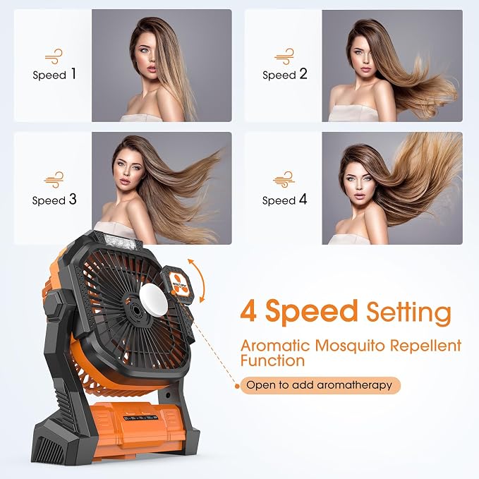 Portable Fan Rechargeable, Cordless Battery Powered Fan - Image 3