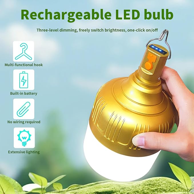 2-Pack Rechargeable Outdoor Camping Lights, 2400mAh IPX4 Waterproof LED Hanging - Image 3