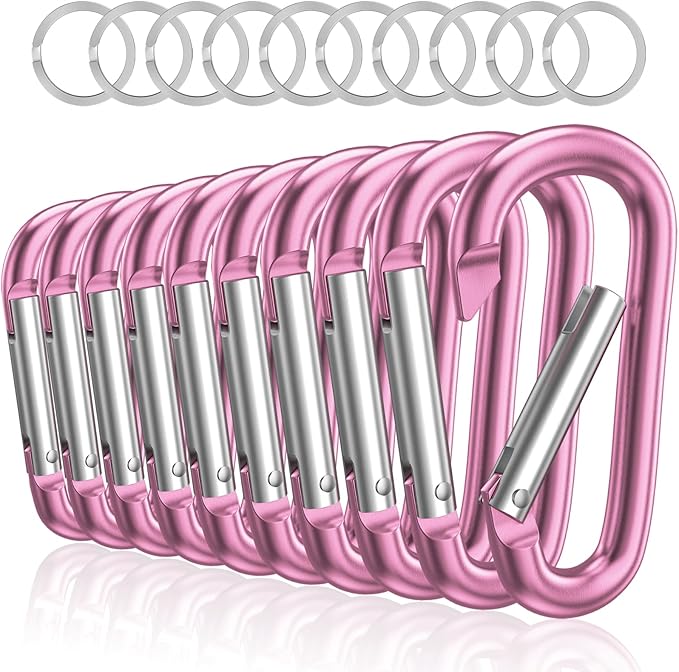 sprookber 3" Aluminum Carabiner D Ring, Caribeener Clips, Spring Snap Hook by Sprookber