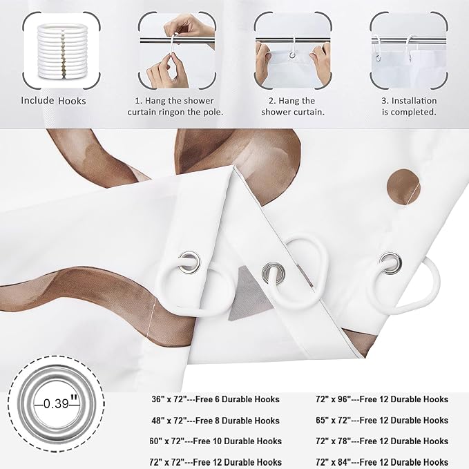 Brown Bow Shower Curtain - Image 6