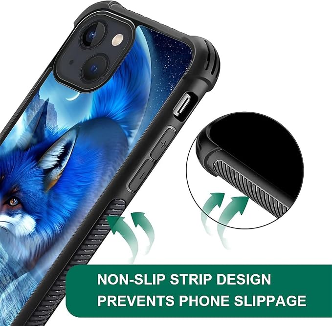 for iPhone 15 Case, Snowy Mountain Fox Lake Pattern Graphic Design Girl Boy - Image 6