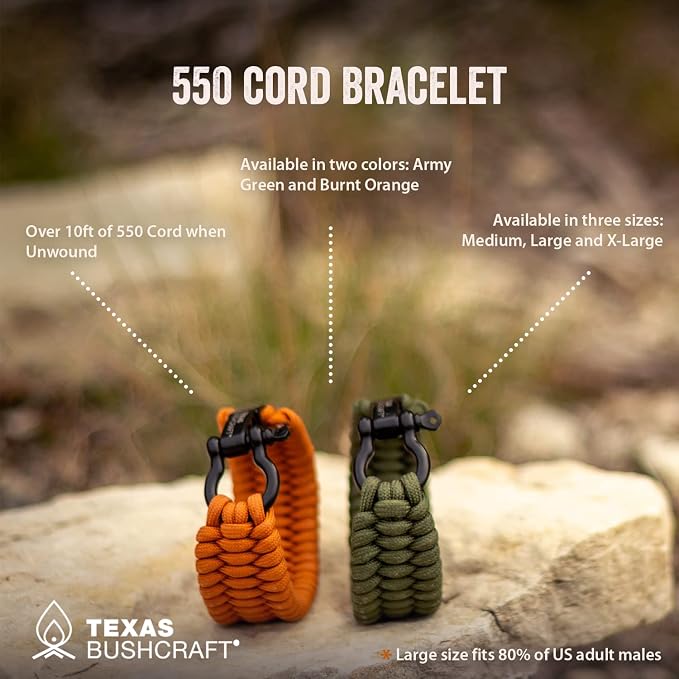 Texas Bushcraft Firecraft Cord Survival Bracelet – Paracord Bracelet - Image 6