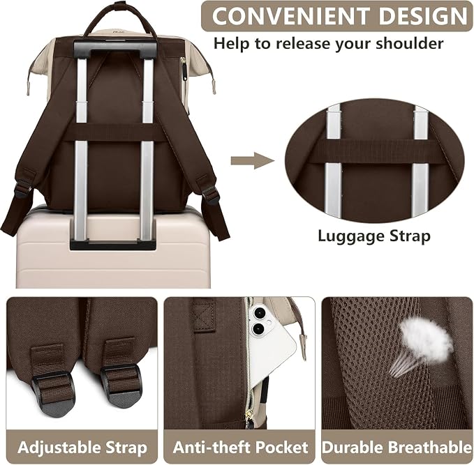 Laptop Backpack Women Work Bag: 15.6 inch Work Bookbag - Image 5