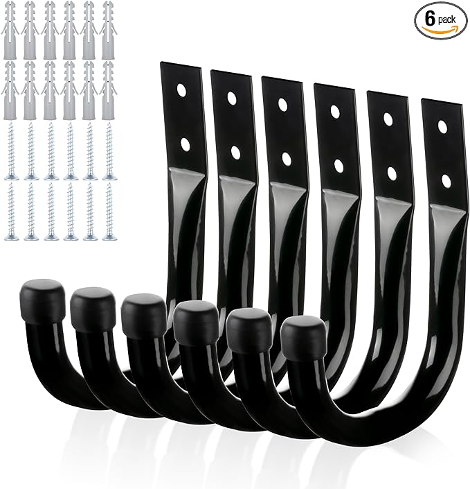 KURUI Metal Wall Hooks for Hanging Heavy Duty, Large Utility J Hooks by KURUI