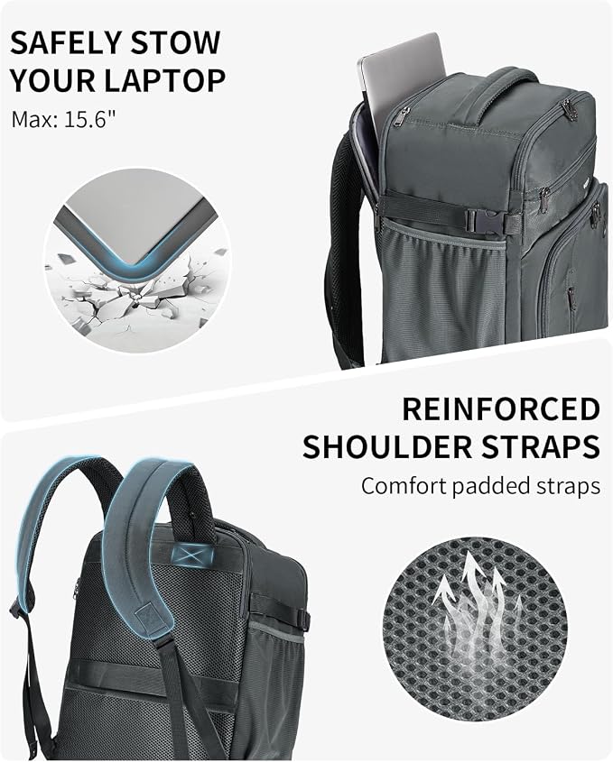 ECOHUB Travel Backpack for Men, Laptop Carry on Backpack - Image 7