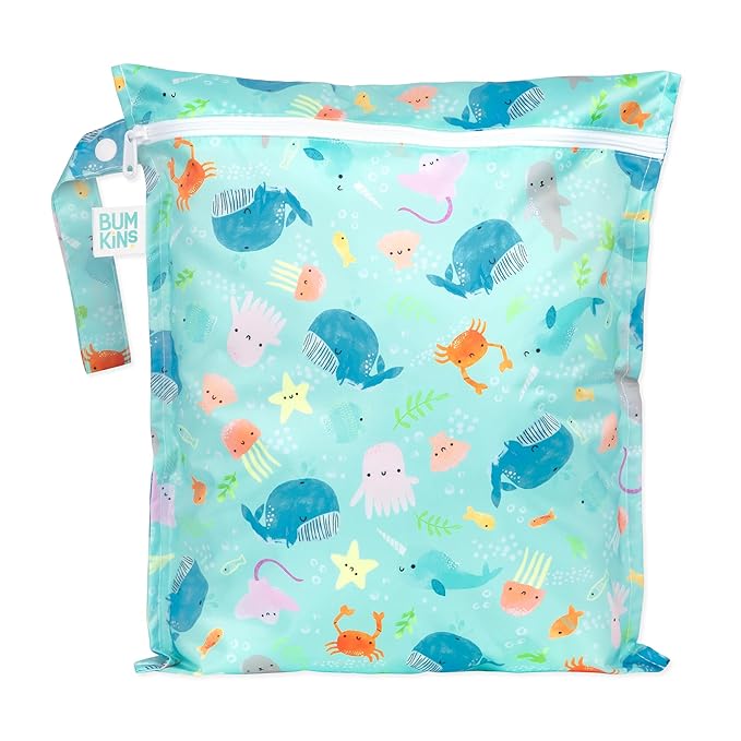 Bumkins Waterproof Wet Bag for Baby, Swim Suit, Cloth Diapers, Pump Parts by Bumkins