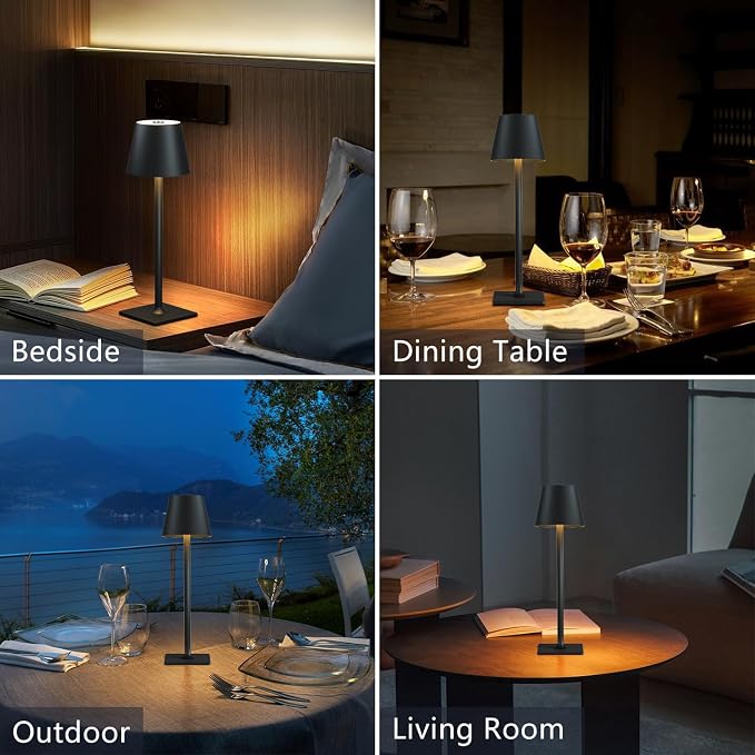 Fizrice 4 Pack Cordless Table Lamps, Portable Rechargeable Lamp, 6000mAh - Image 2