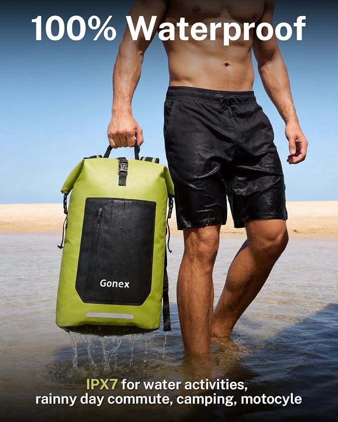 Gonex Ultralight Waterproof TPU Backpack, 55L Roll Top Dry Bag - Image 2