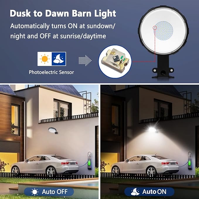 Karjoefar LED Barn Light, Dusk to Dawn Outdoor Lighting - Image 4