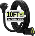 Vockjour 10 FT Black Low Profile Flat Plug 14 Gauge Heavy Duty Extension Cord by Vockjour