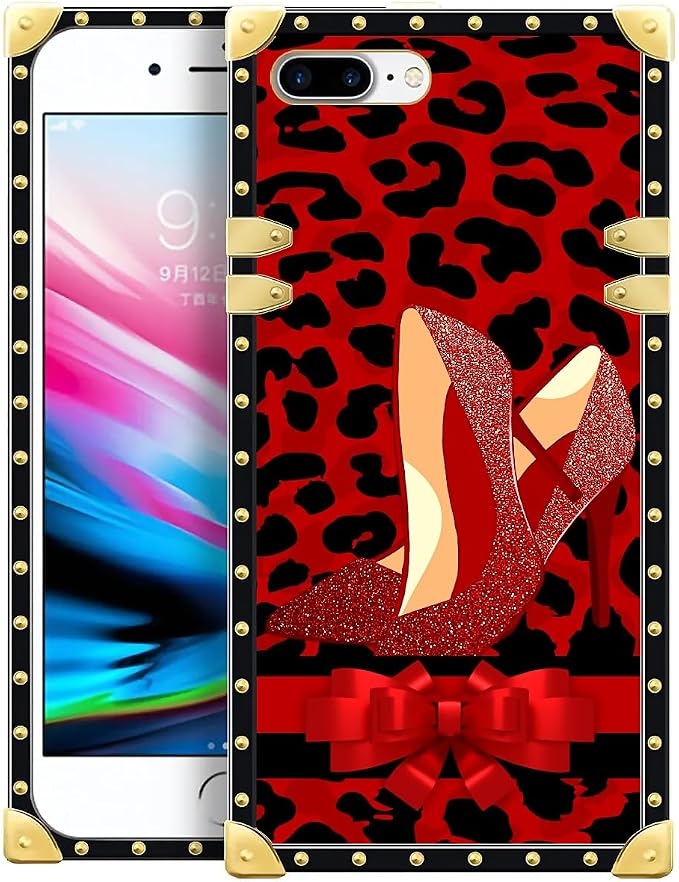 Compatible with iPhone 8 Plus 7 Plus Case, Elegant High Heels Luxury Golden by Unknown