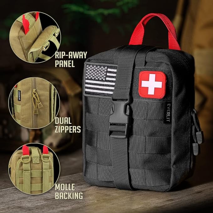EVERLIT 250 Pieces Survival First Aid Kit IFAK EMT Molle Pouch Survival Kit - Image 3