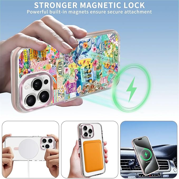 Case for iPhone 15 Pro Max, Hawaii Aloha Cover Coastal Beach Collage Phone Case - Image 3