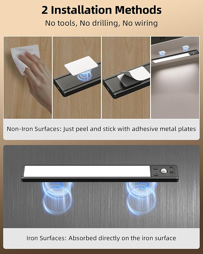 EZVALO Under Cabinet Lighting, 3500mAh Rechargeable Motion Sensor Light Indoor - Image 6